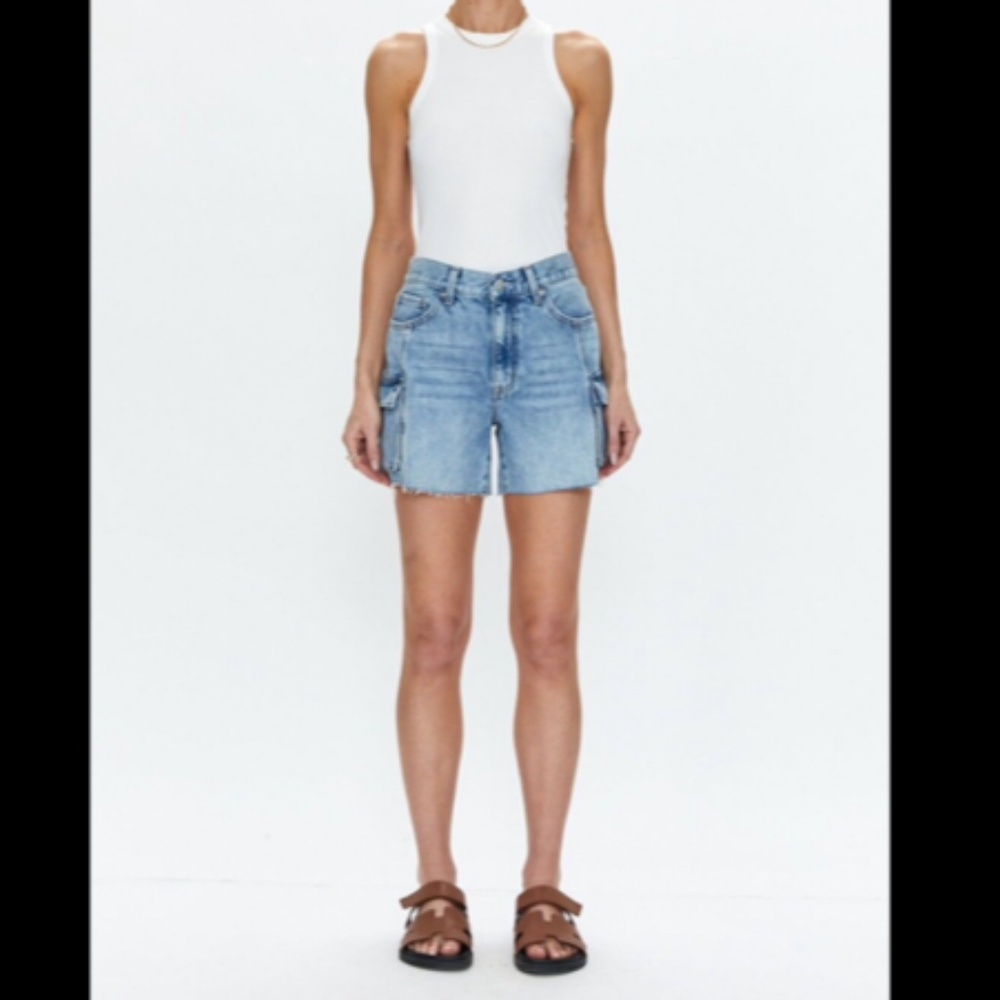 NWOT Pistola Peyton High Rise Relaxed Cargo Shorts Boardwalk Size 26